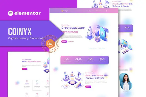 Coinyx-CryptocurrencyBlockchainBitcoinElementorTemplateKit.jpg.webp