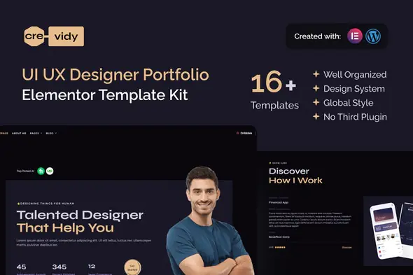 Crevidy-UIUXDesignerPortfolioElementorProTemplateKit.jpg.webp