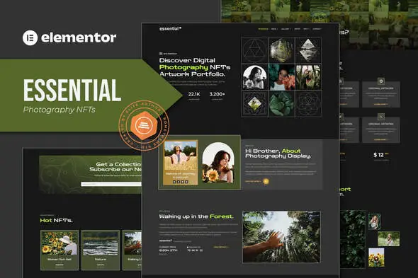 Essential-PhotographyNFTPortfolioElementorTemplateKit.jpg.webp
