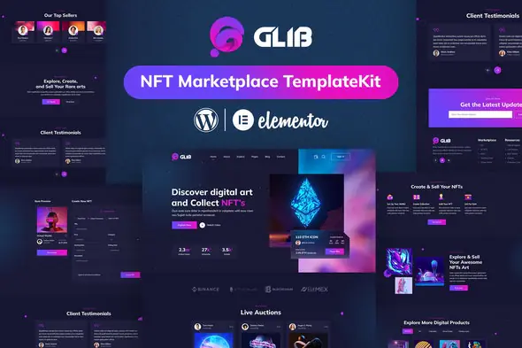 GlibNFTMarketplaceElementorProTemplateKit.jpg.webp