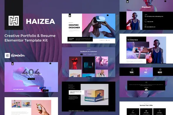 Haizea-CreativePortfolioResumeElementorTemplateKit.jpg.webp