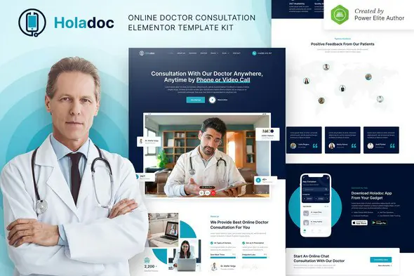 Holadoc-OnlineDoctorConsultationElementorTemplateKit.jpg.webp