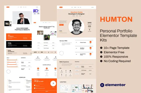 Humton-PersonalPortfolioElementorTemplateKits.jpg.webp