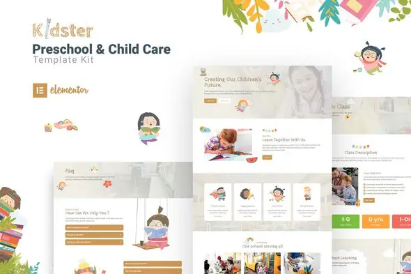 Kidster-PreschoolChildcareElementorTemplateKit.jpg.webp