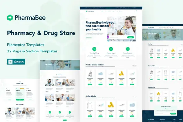 PharmaBee-PharmacyDrugStoreWebsiteElementorTemplateKit.jpg.webp