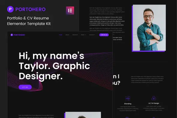 Portohero-PersonalPortfolioCVElementorTemplateKit.jpg.webp