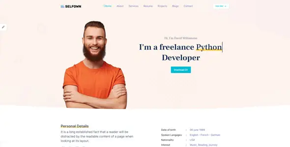 Selfown-PersonalPortfolioBootstrap5Template.jpg.webp
