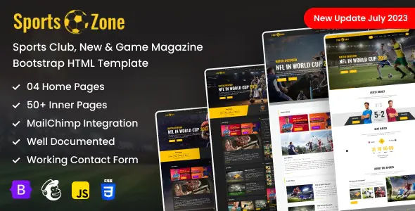 SportsZoneSportsClubNewGameMagazineMobileResponsiveBootstrapHTMLTemplate.jpg.webp