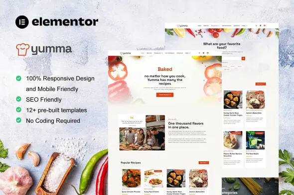 Yumma-FoodRecipeElementorTemplateKit.jpg.webp